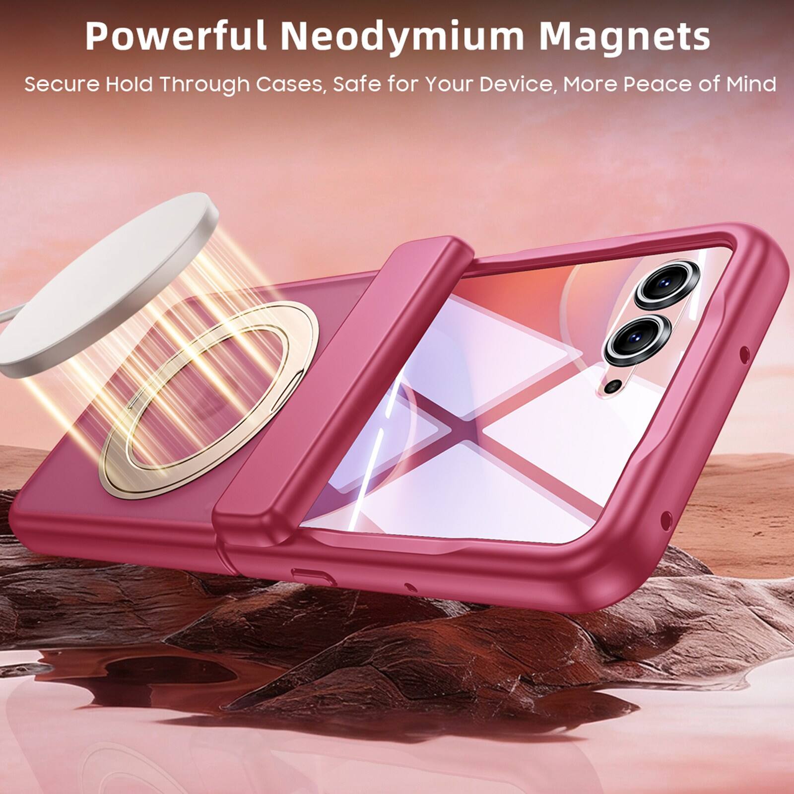Powerful Neodymium Magnets  
Secure Hold Through Cases, Safe for Your Device, More Peace of Mind