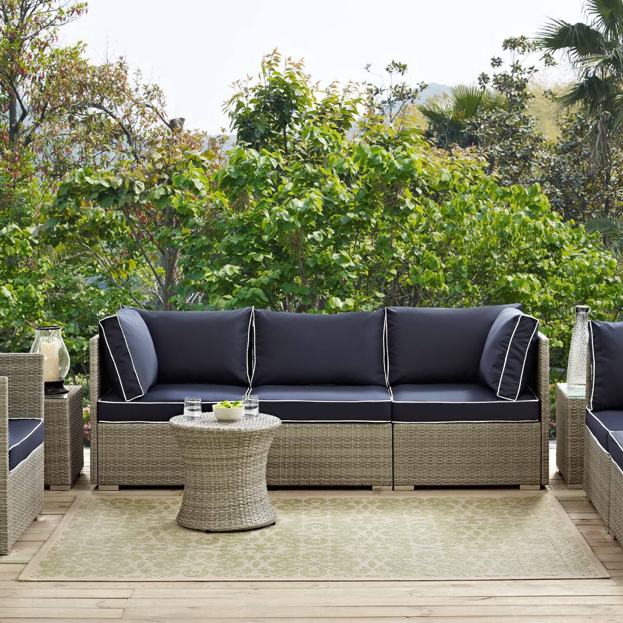 Left. Modway - Ariana Vintage Floral Trellis Indoor and Outdoor Area Rug - Light Green and Beige.