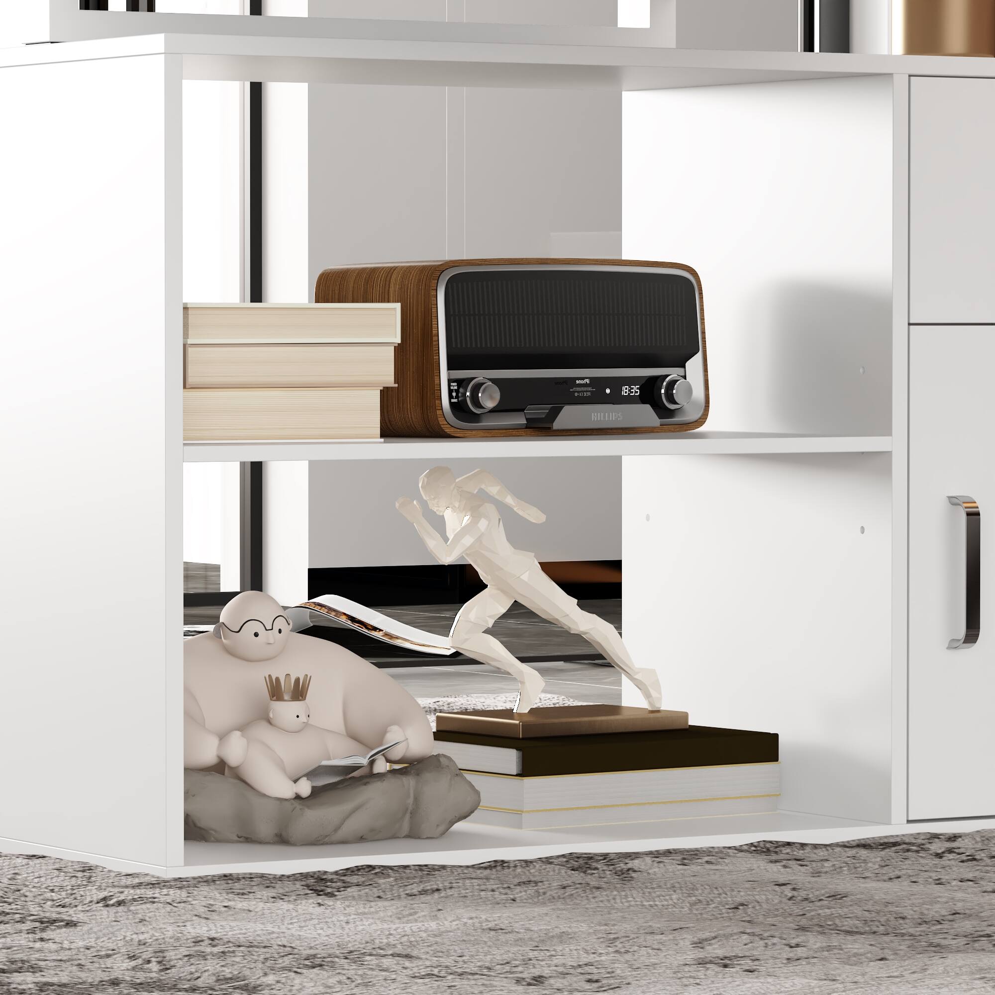 Alt View 8. FUFU & GAGA - FUFU&GAGA Modern L - Shaped Office Desk with Storage - Sleek Workstation for Home & Office - White.