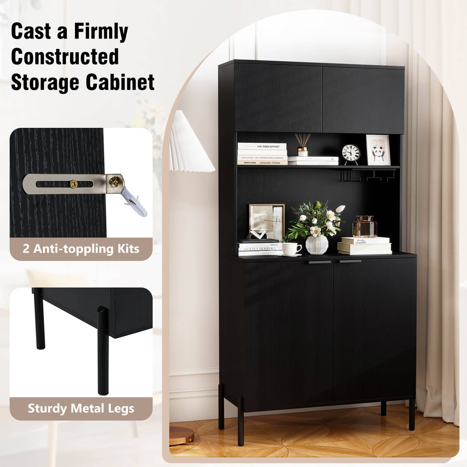 Cast a Firmly Constructed Storage Cabinet

2 Anti-toppling Kits

Sturdy Metal Legs