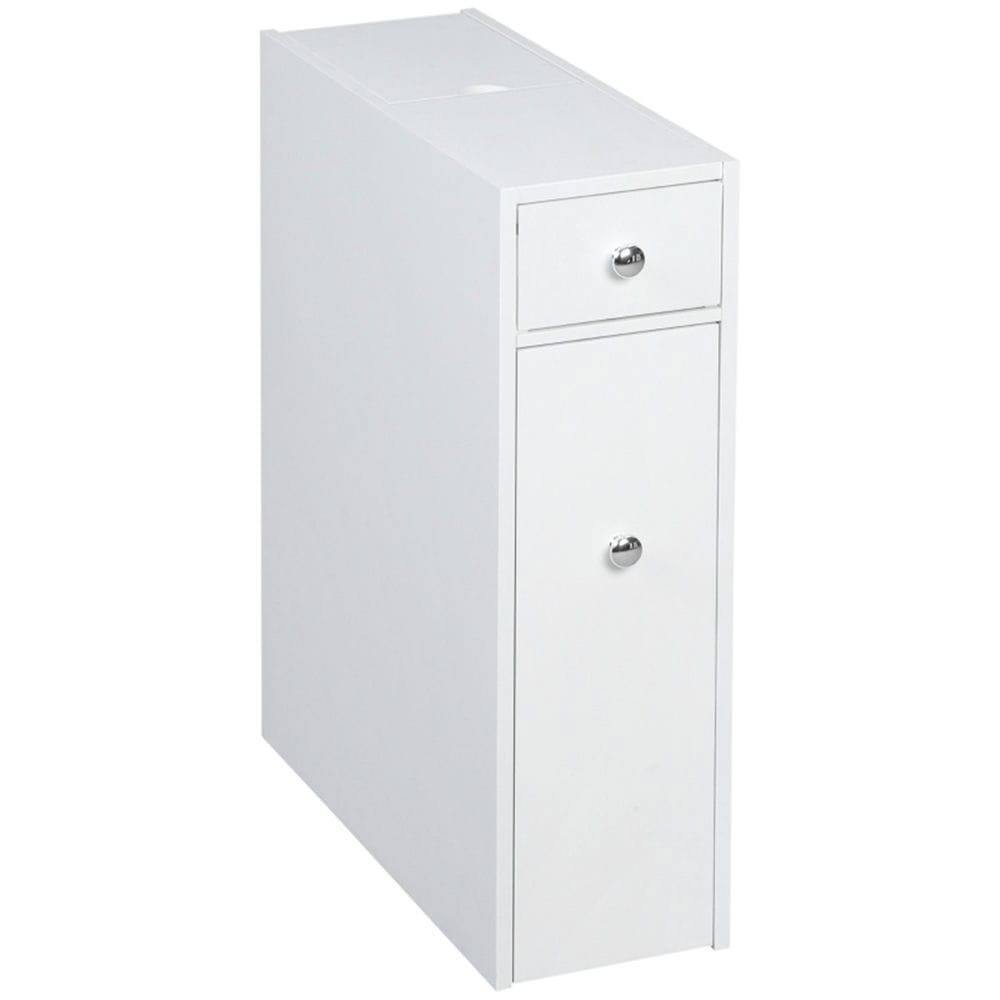 Front. Kadyn - Paper Cabinet, Side Table, Bathroom Corner Cabinet, Narrow Storage Unit - White.