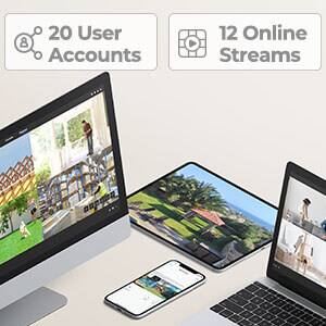 20 User Accounts  
12 Online Streams
