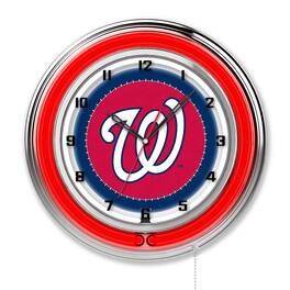 Holland Bar Stool Co. - Washington Nationals 19" Double Neon Wall Clock - Multicolor