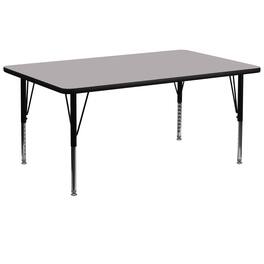 Emma + Oliver - 30x72 Rectangle Laminate Adjustable Preschool Activity Table - Gray