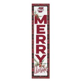 Jardine - UMass Minutemen 12'' x 48'' Outdoor Merry Christmas Leaner - White