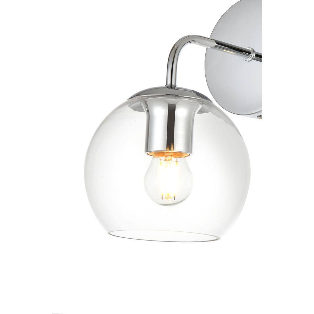 Living District Genesis 1 light Bath Sconce Chrome And Clear - Best Buy