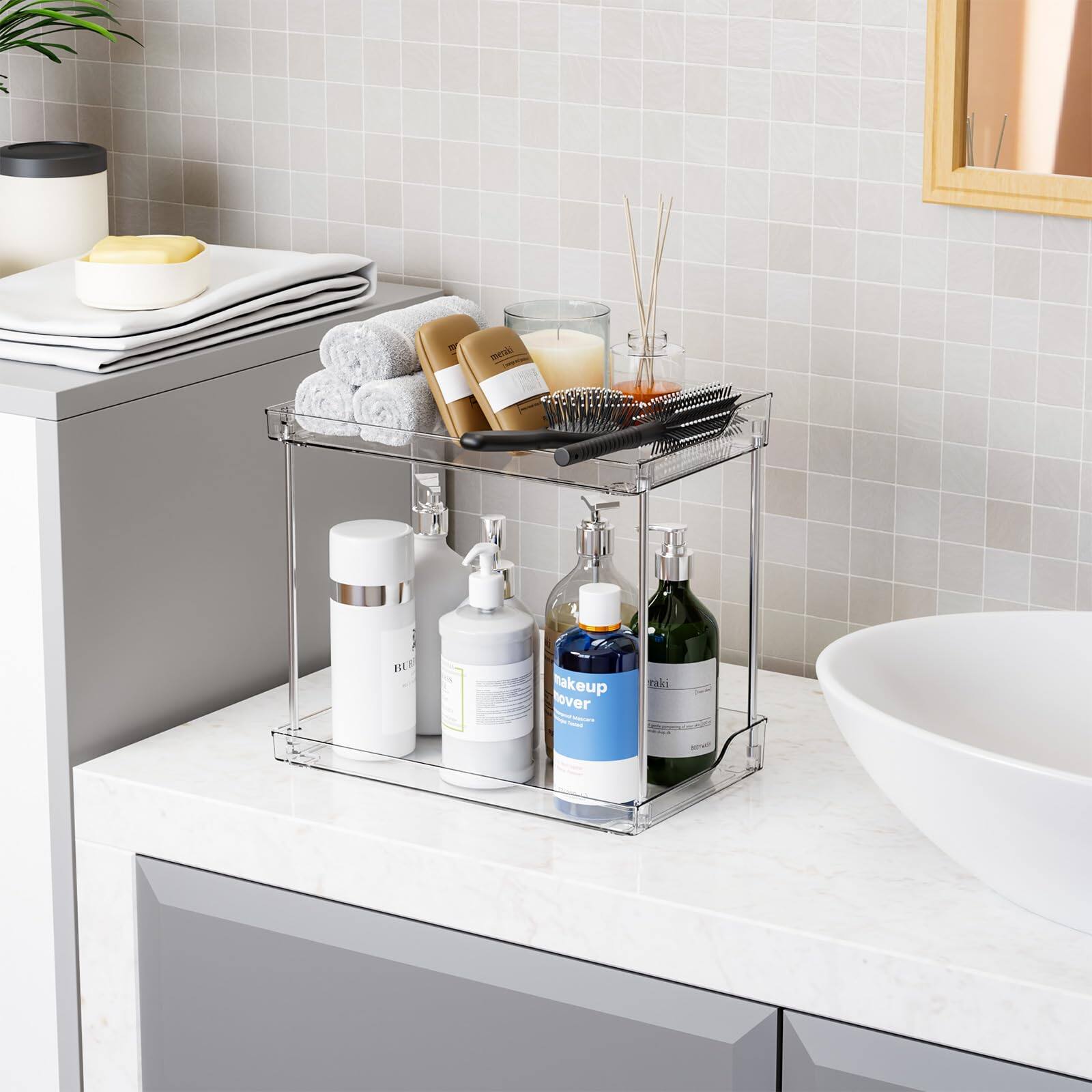 Dapper Styles 2 Tier Bathroom Counter Organizer Tiered For Makeup ...