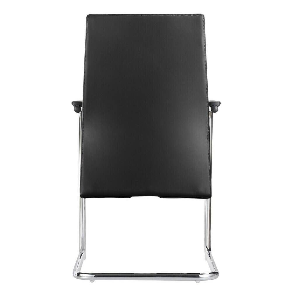 Alt View 4. LeisureMod - Aleen Office Chair in Upholstered Leather and Iron Frame Comfortable Ergonomic Chair for Home Office, and Workspace - Black.