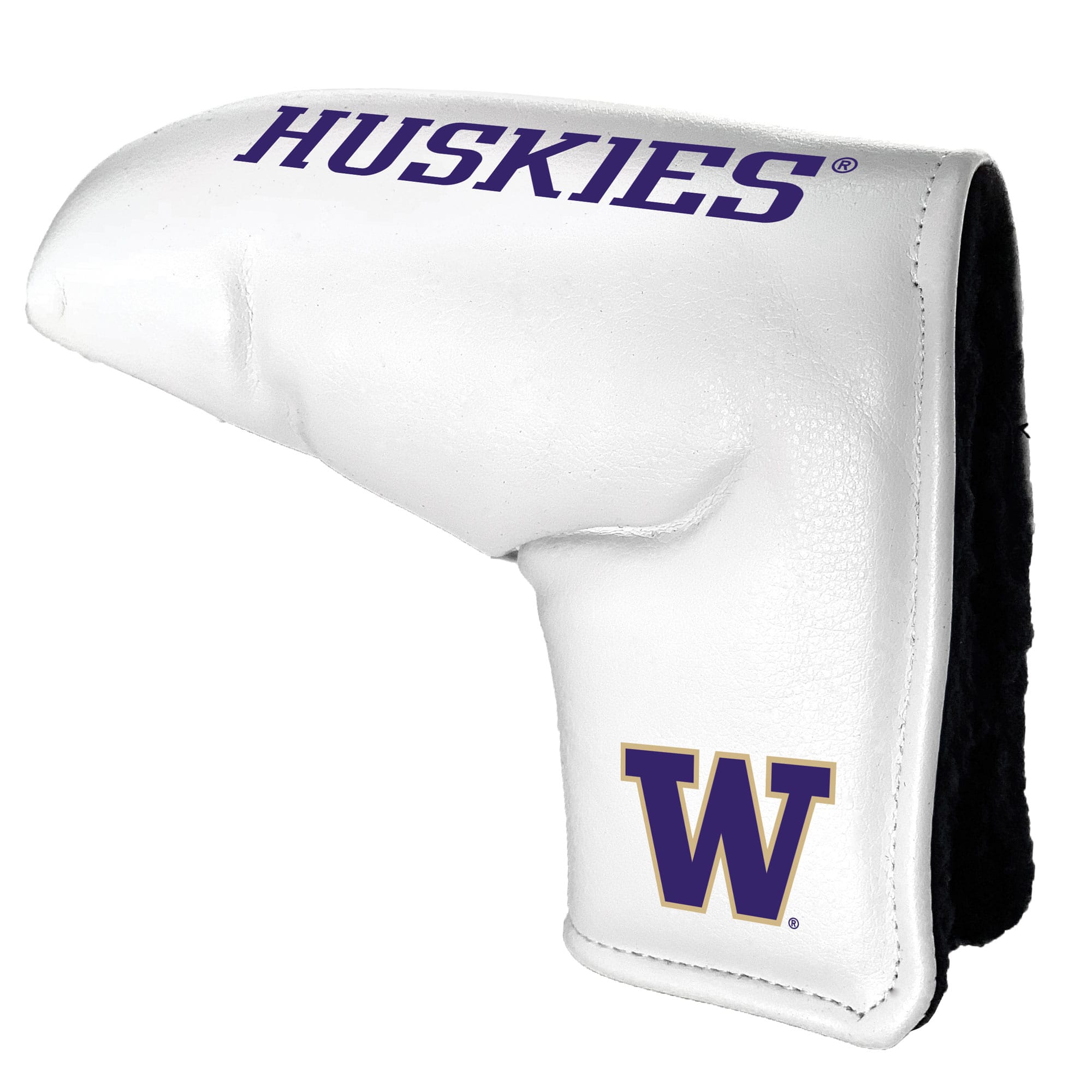 Front. Team Golf - Washington Huskies Tour Blade Putter Cover - White.