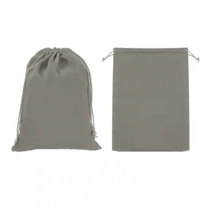 Front. Unique Bargains - Headphone Bag, 2pcs 9.06x6.69 Inch Travel Headset Carrying Storage Pouch Soft Drawstring for Over-Ear Headphones - Gray.