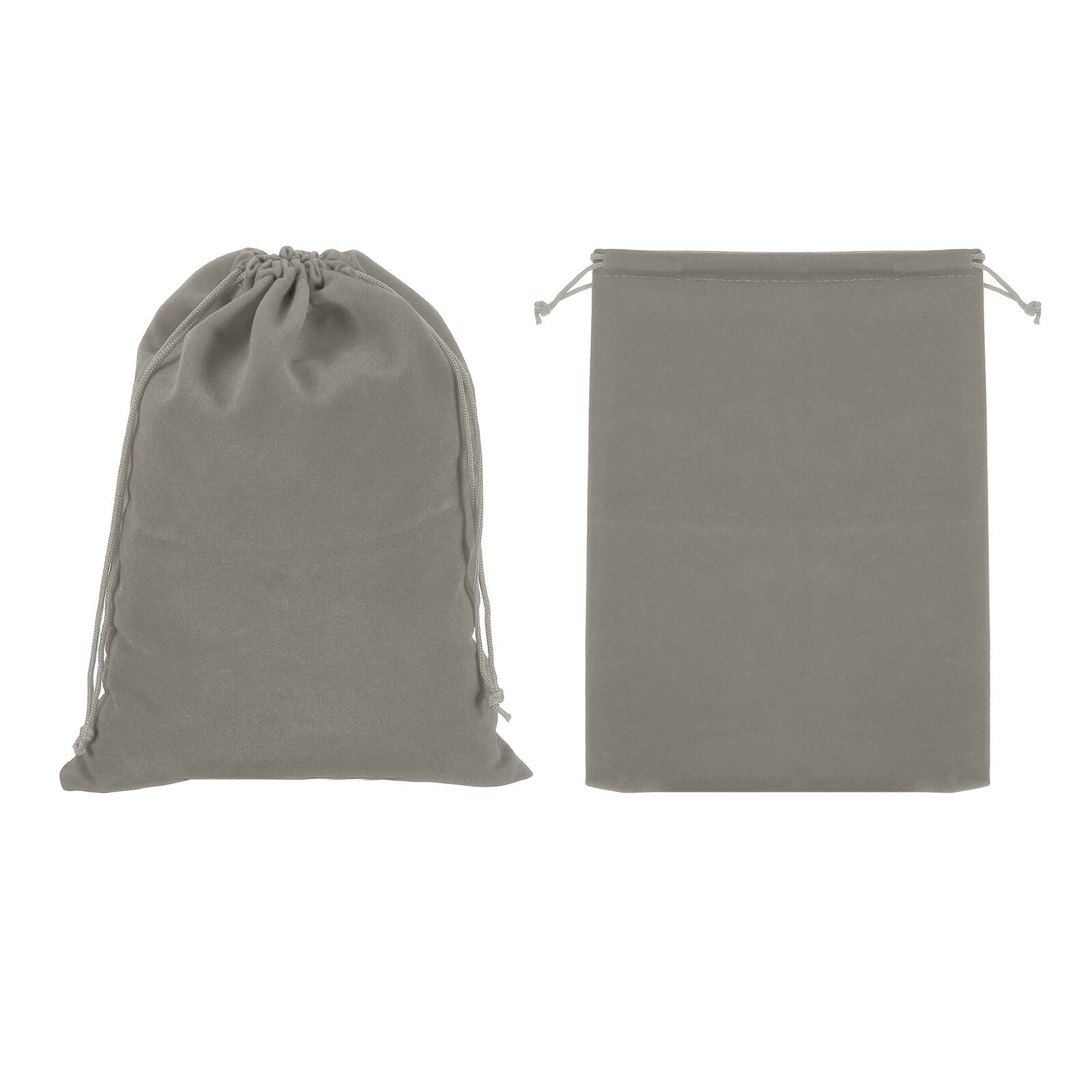 Front. Unique Bargains - Headphone Bag, 2pcs 9.06x6.69 Inch Travel Headset Carrying Storage Pouch Soft Drawstring for Over-Ear Headphones - Gray.