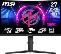 MSI - MPG 275CQRXF 27" LCD QHD 240Hz 0.5ms Adaptive Sync Gaming Monitor with HDR 400 (DisplayPort, HDMI,USB) - Metallic Black - Front_Zoom