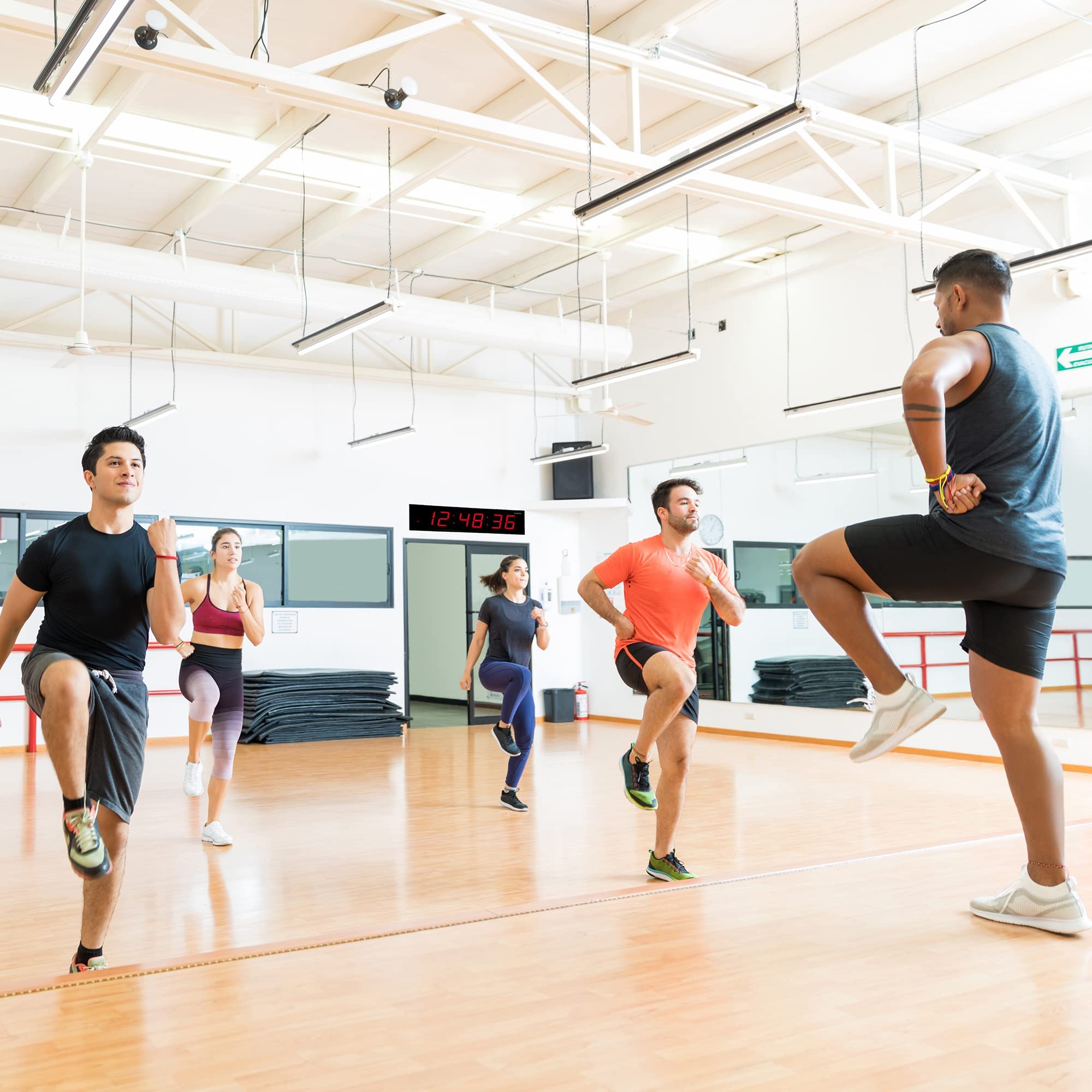 Alt View 6. Ivation - Large Digital Clock, 60" Led Wall Clock with Stopwatch, Alarms, Timer, Temp & Remote - Red.