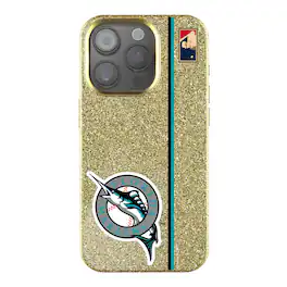 Keyscaper - Cooperstown Teams - Florida Marlins Cooperstown Collection iPhone Bling Case - 16 Pro Max - Gold