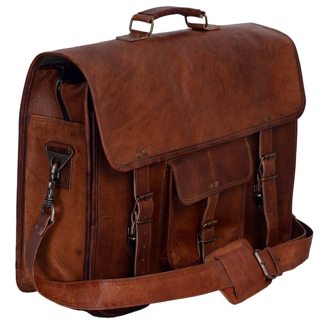 Alt View 2. Skar Audio - Leather Briefcase For Men Laptop Messenger Bag Office Satchel Computer And Women () FULL GRAIN LEATHER: Our - 18 INCH.