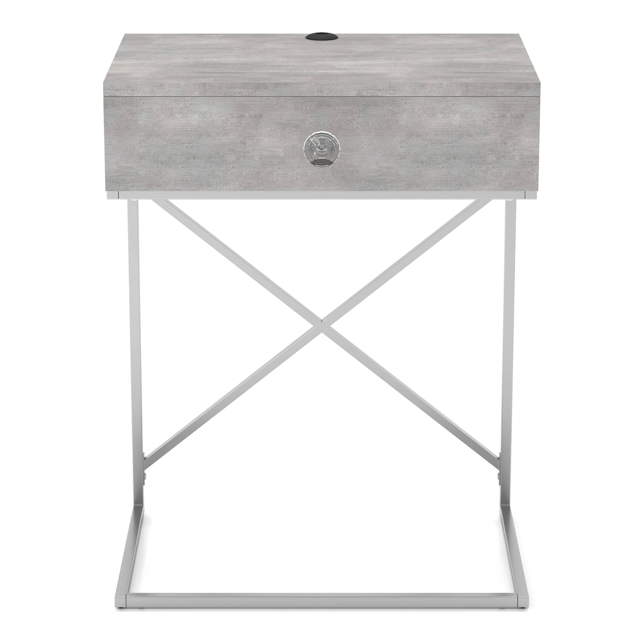 Front. Furniture of America - Kylie Modern Wood 1-Drawer End Table - Light Gray.