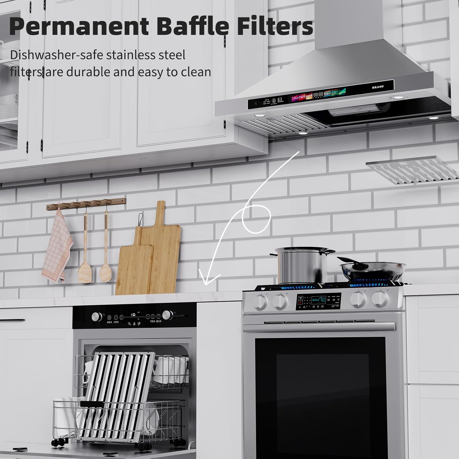 Permanent Baffle Filters

Dishwasher-safe stainless steel filters are durable and easy to clean