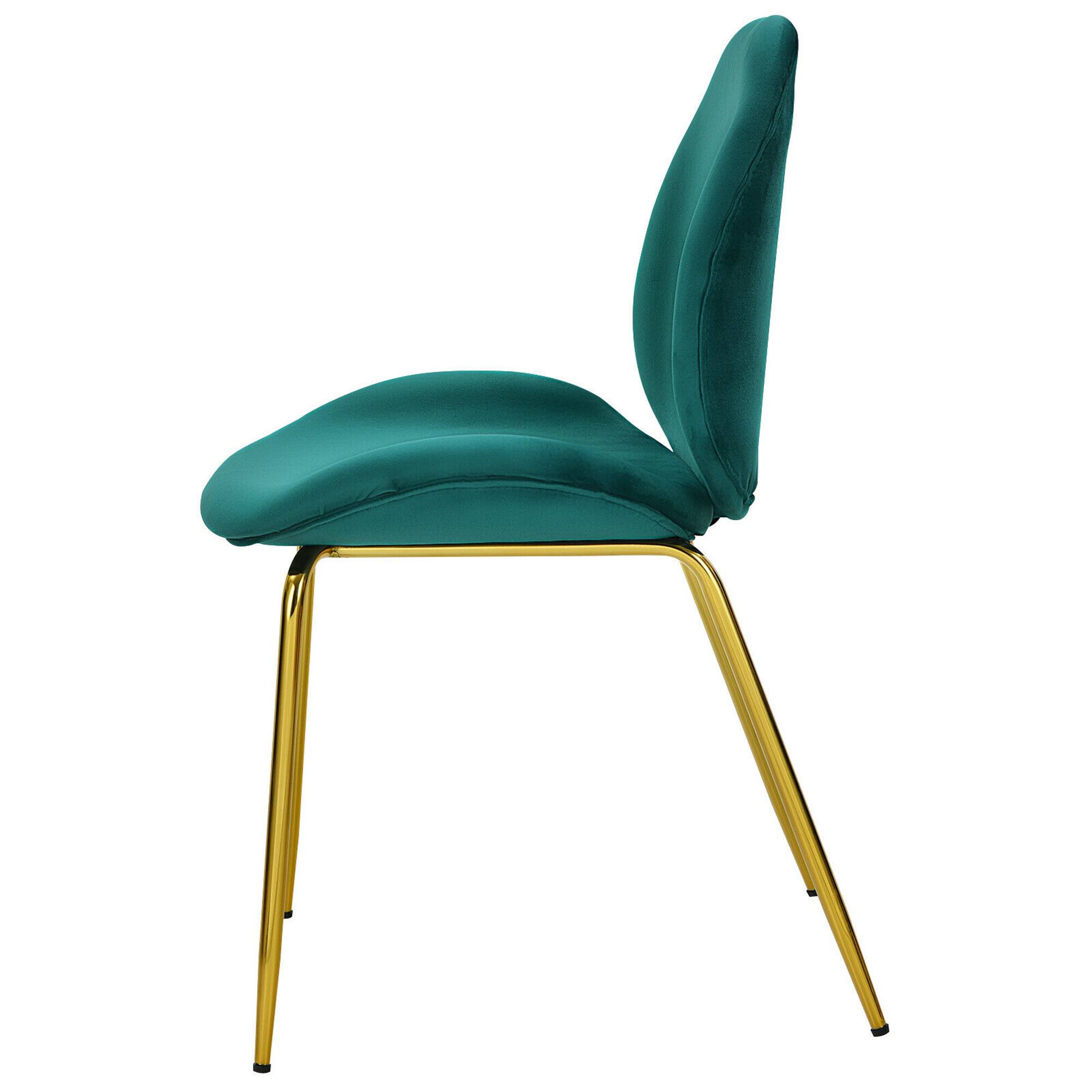 Alt View 9. Gymax - Gymax 4PCS Velvet Dining Chair Accent Leisure Chair Armless Side Chair Green - Green.