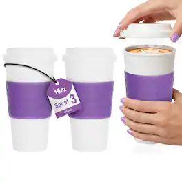 Copco - Travel Mug Set of 3- 16 oz BPA-Free Double Wall Insulated - Lilac