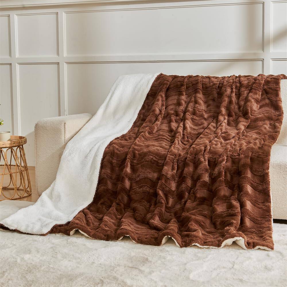 Alt View 6. Alchemy Casas - Heated Blanket Size Warm Soft Faux Rabbit Electric With 6 Heating Levels   10 Hours Auto off Fast Over heat - Navy Blue Twin.