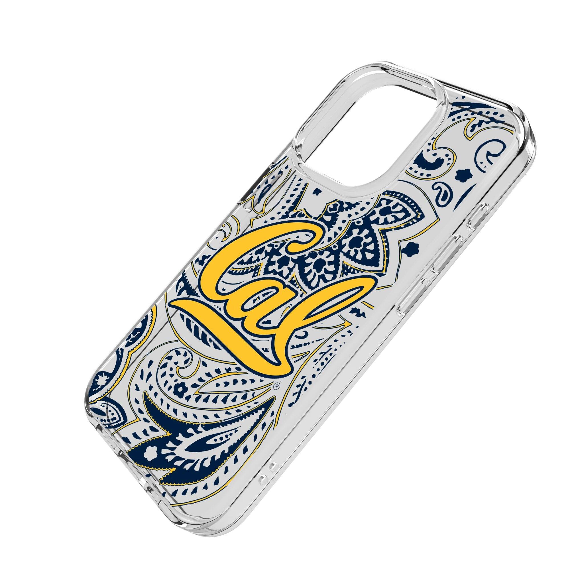 Alt View 1. Keyscaper - Cal Bears Paisley iPhone Clear Case - 16 Pro Max - Multicolor.