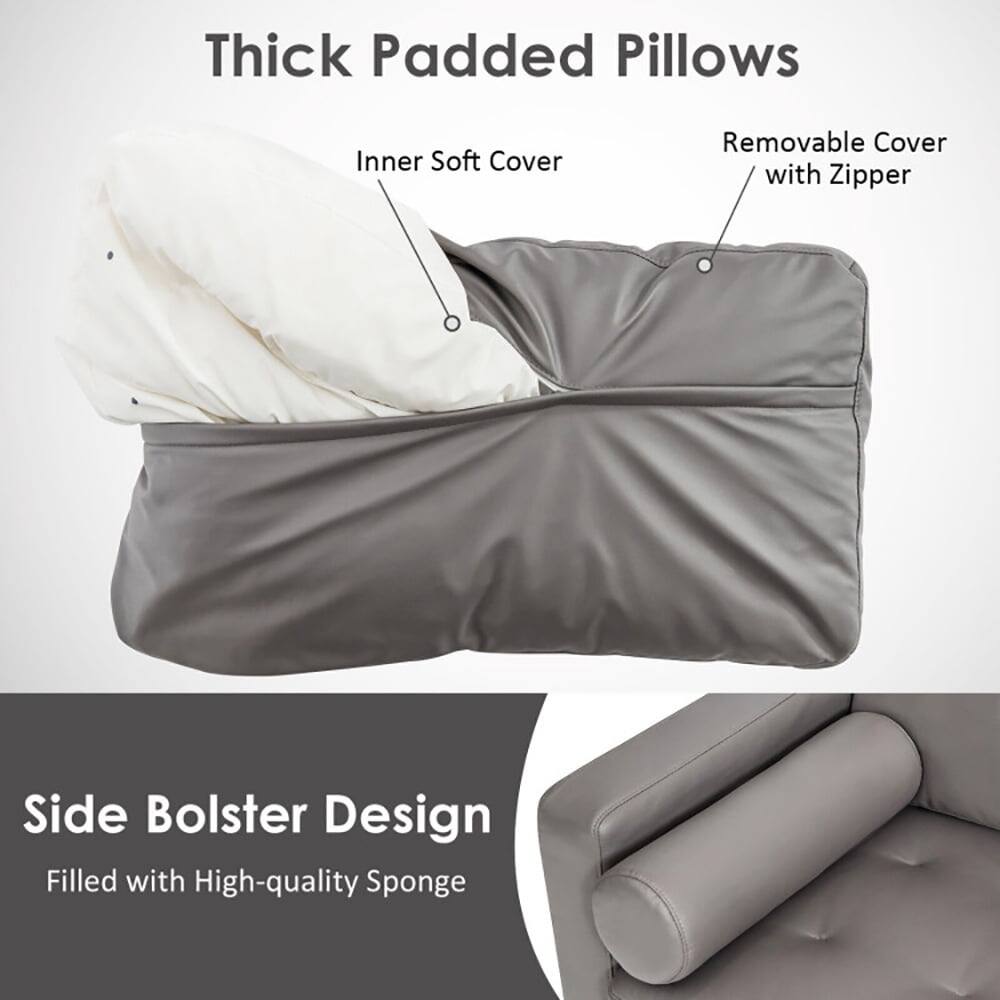Thick Padded Pillows

- Inner Soft Cover
- Removable Cover with Zipper

Side Bolster Design

- Filled with High-quality Sponge