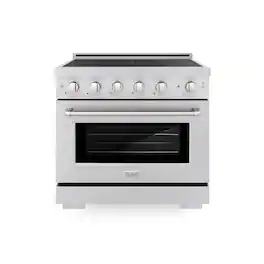ZLINE - 36 in. 5.2 cu. ft. Paramount Freestanding Induction Range with 5 Burners and Electric Oven - Satin Stainless Steel