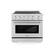 Front. ZLINE - 36 in. Wide 5 Elements 5.2 cu. ft. Paramount Freestanding Induction Range with Electric Oven in Satin Stainless Steel - Satin Stainless Steel.