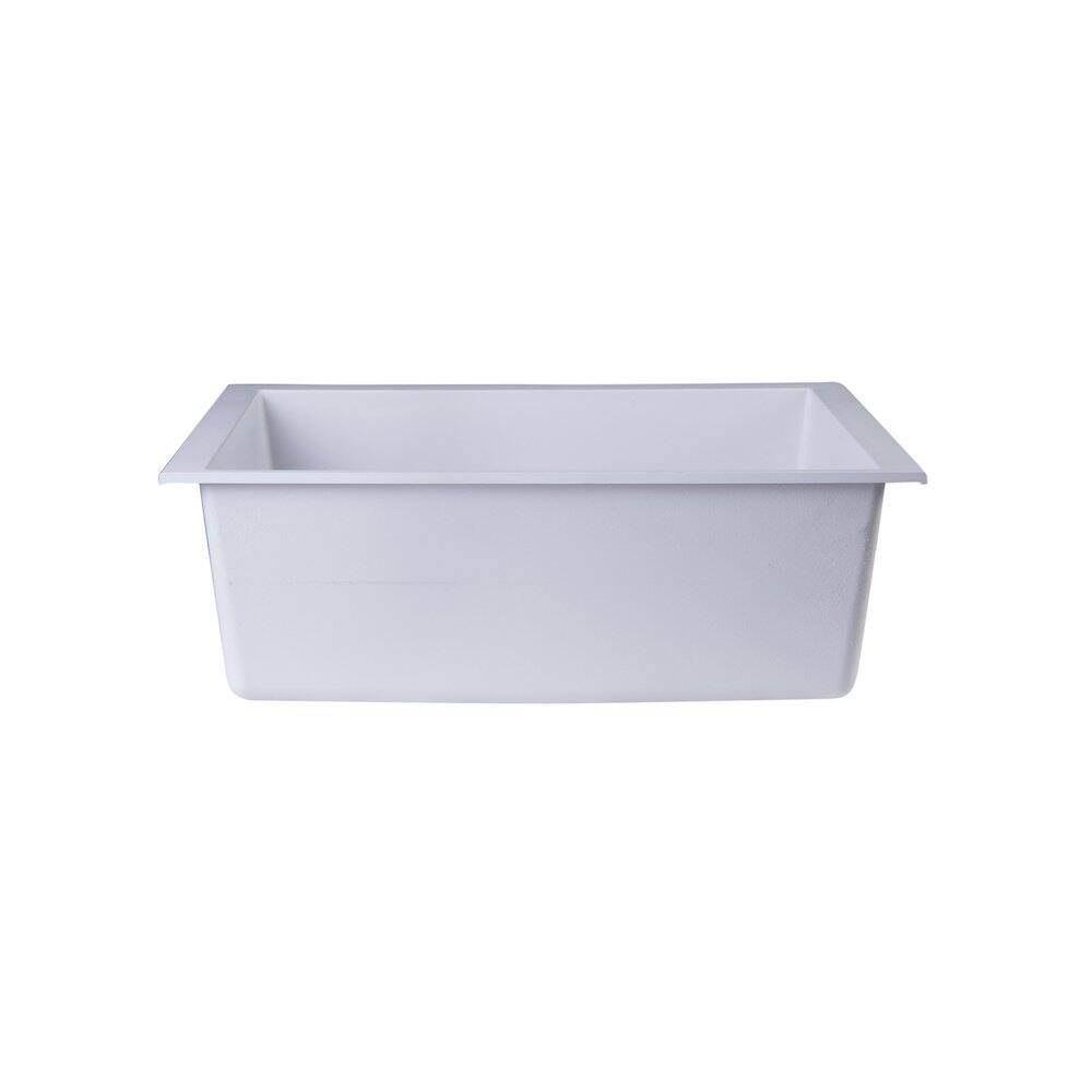 Alt View 2. Alfi - ALFI brand White 24 Undermount Single Bowl Granite Composite Kitchen Sink - White.
