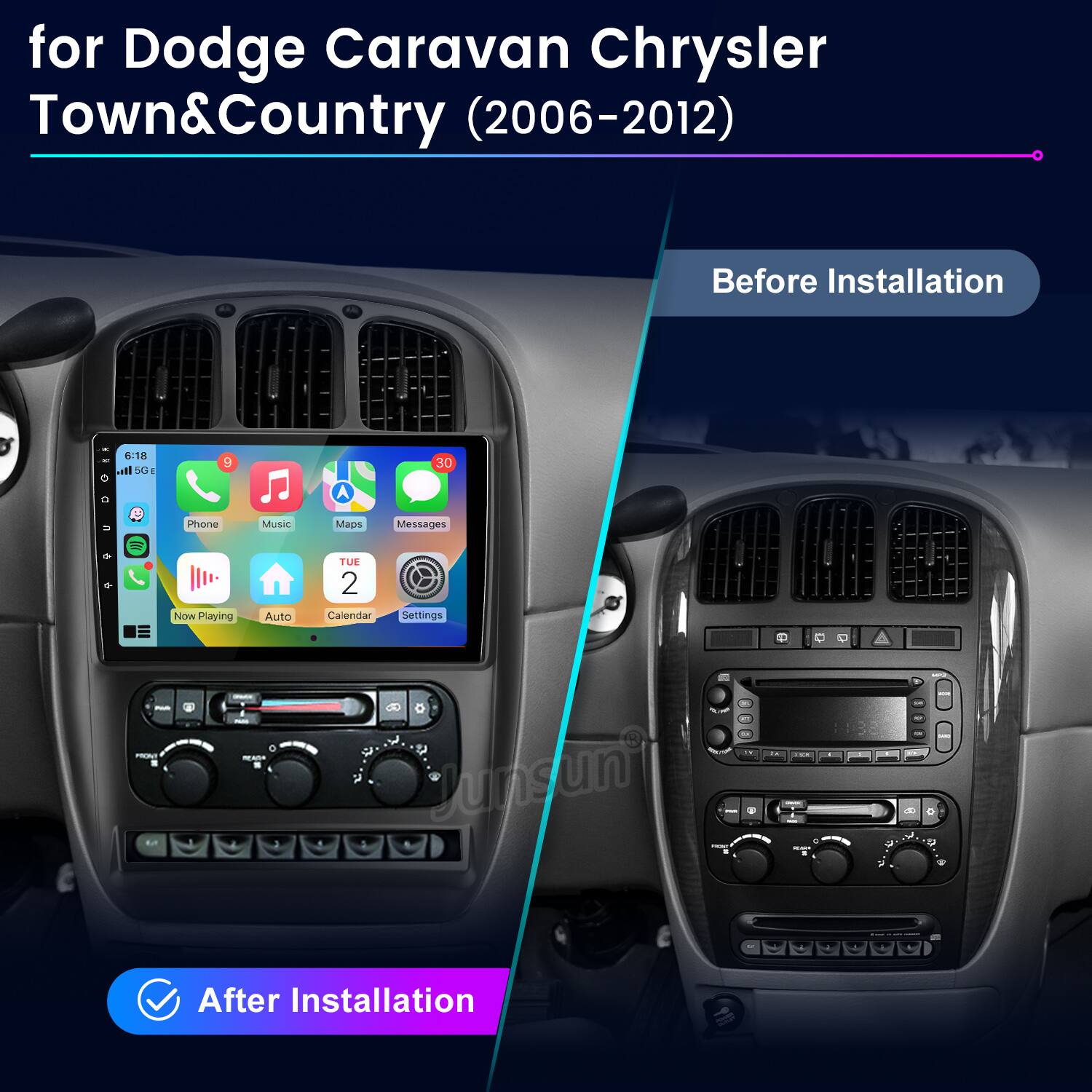 for Dodge Caravan Chrysler Town&Country (2006-2012)

Before Installation

After Installation
