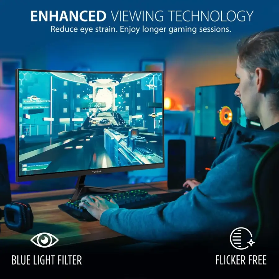Alt View 22. ViewSonic - VX2718-PC-MHD 27" LCD Curved FHD Adaptive Sync Gaming Monitor (DisplayPort and HDMI) - Black.
