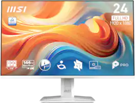MSI - PRO MP243W E14 23.8" LCD FHD 144Hz 4ms Adaptive Sync Monitor with Built-in Speakers (DisplayPort, HDMI) - Matte White