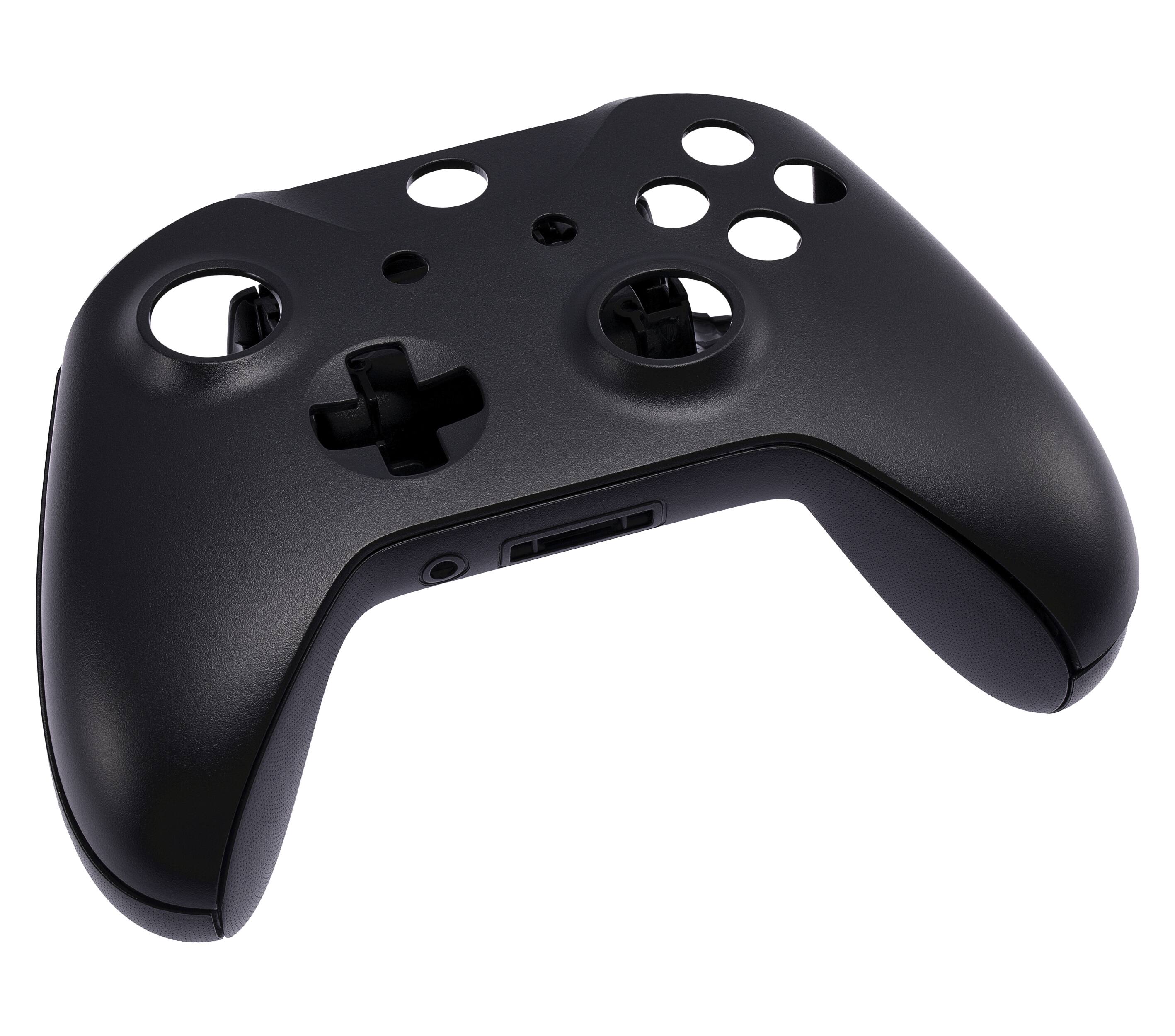 Alt View 1. Microsoft - Controller Faceplate Shells (Top and Bottom) Compatible For Xbox One X - Black - Black.