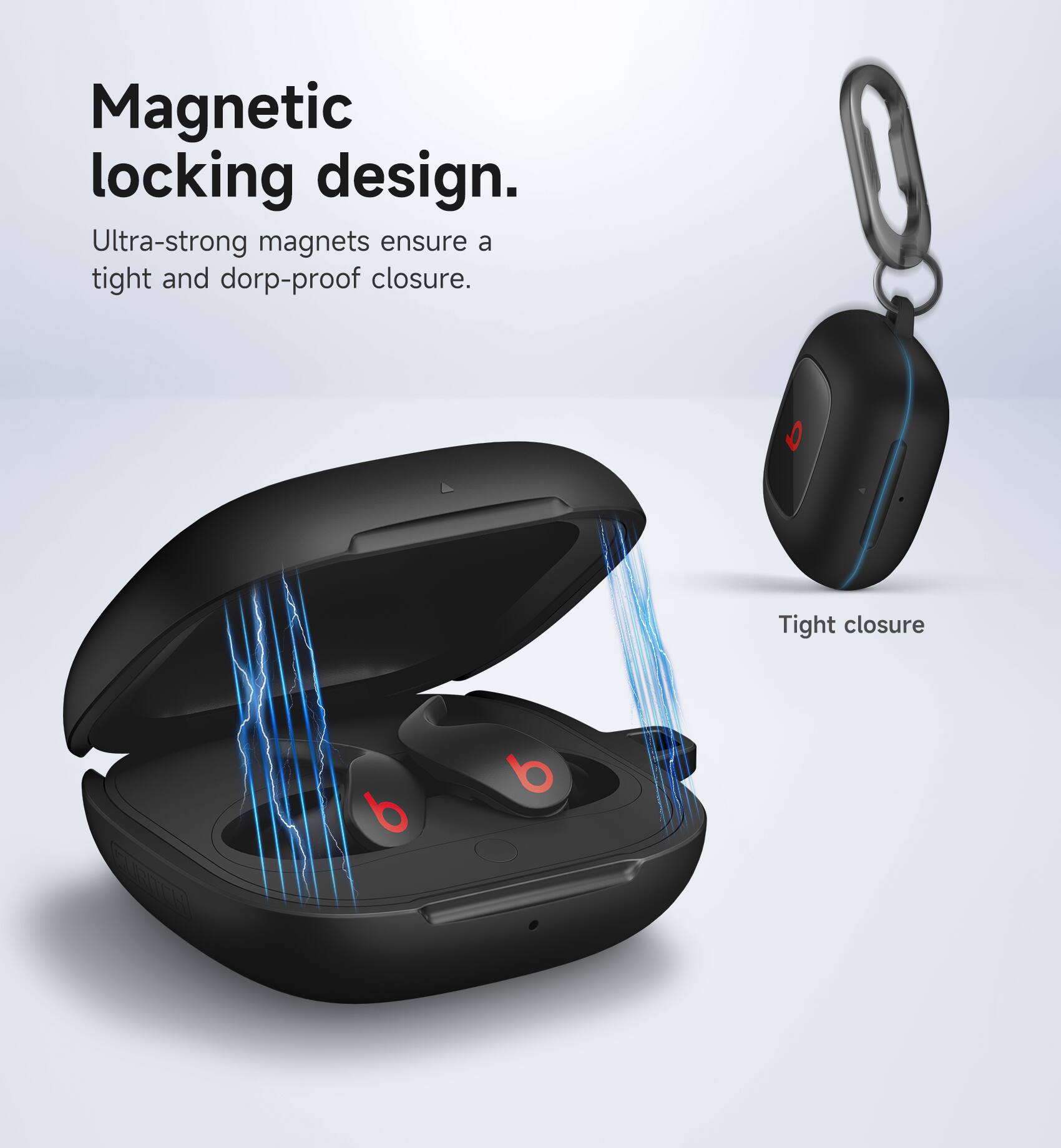 SURITCH Case for Beats Fit Pro Earbuds, Shock Absorbing Protective