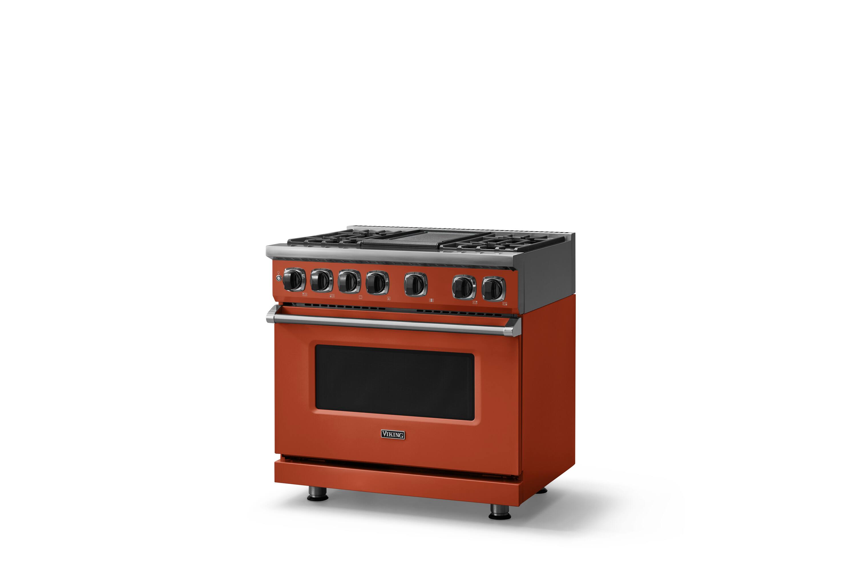 Angle. Viking - 36"W. 5.6 Cu. Ft. 7S Self-Clean Dual Fuel Range-Spiced Cider - Spiced Cider.