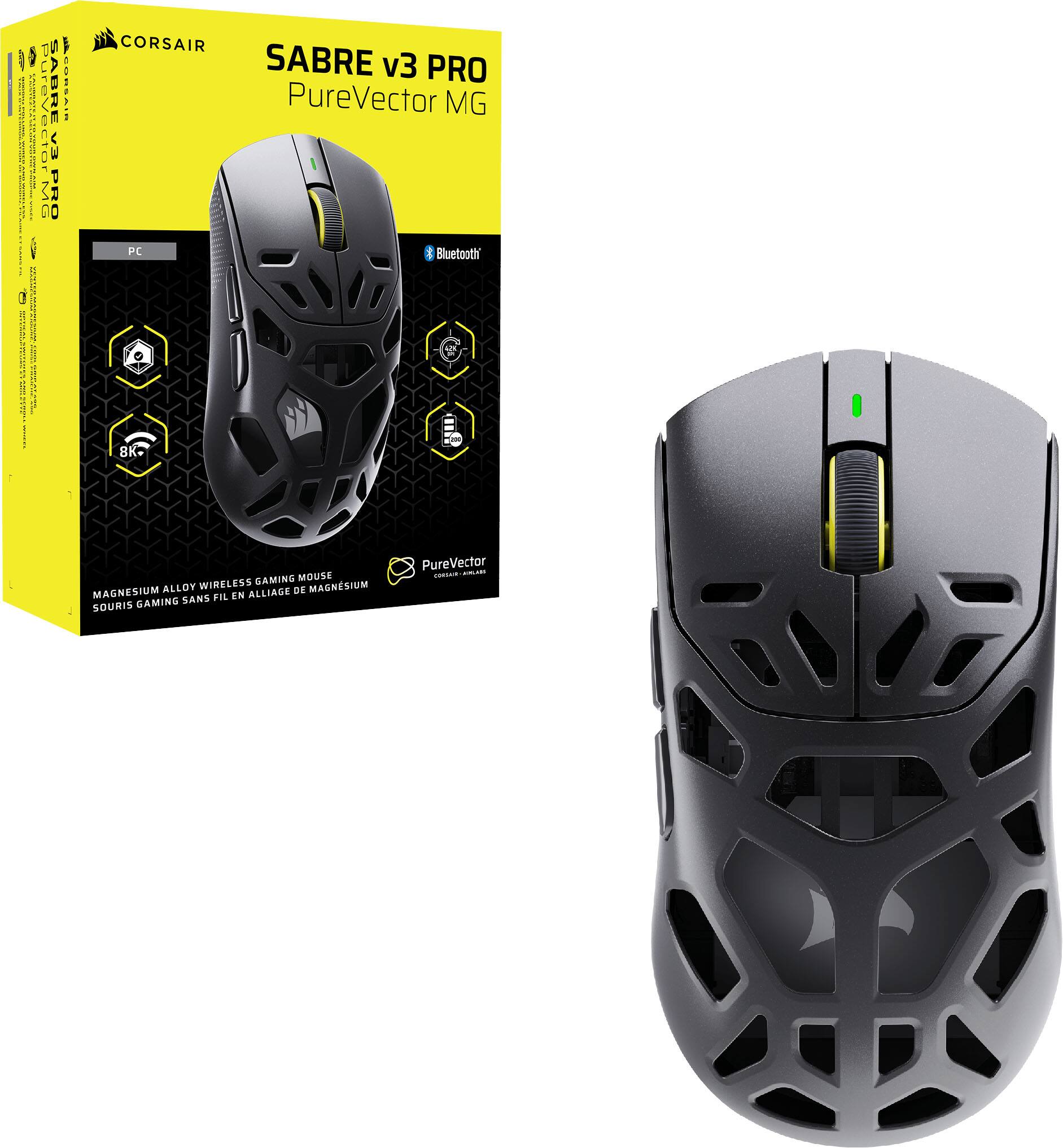 JAMP VINIPWAY www.server.com 57  
ESTRATOLETZ LEAFFERMY/ANELY www.com  
urevector CTO SABRE V3 PRO  
CORSAIR  
CORSAIR SABRE PRO PureVector MG PC Bluetooth "Less 8K  
GAMING MOUSE ALLOY WIRELESS DE MAGNESIUM MAGNESIUM SANS FIL EN ALLIAGE SOURIS GAMING  
PureVector CORSAIR LIME