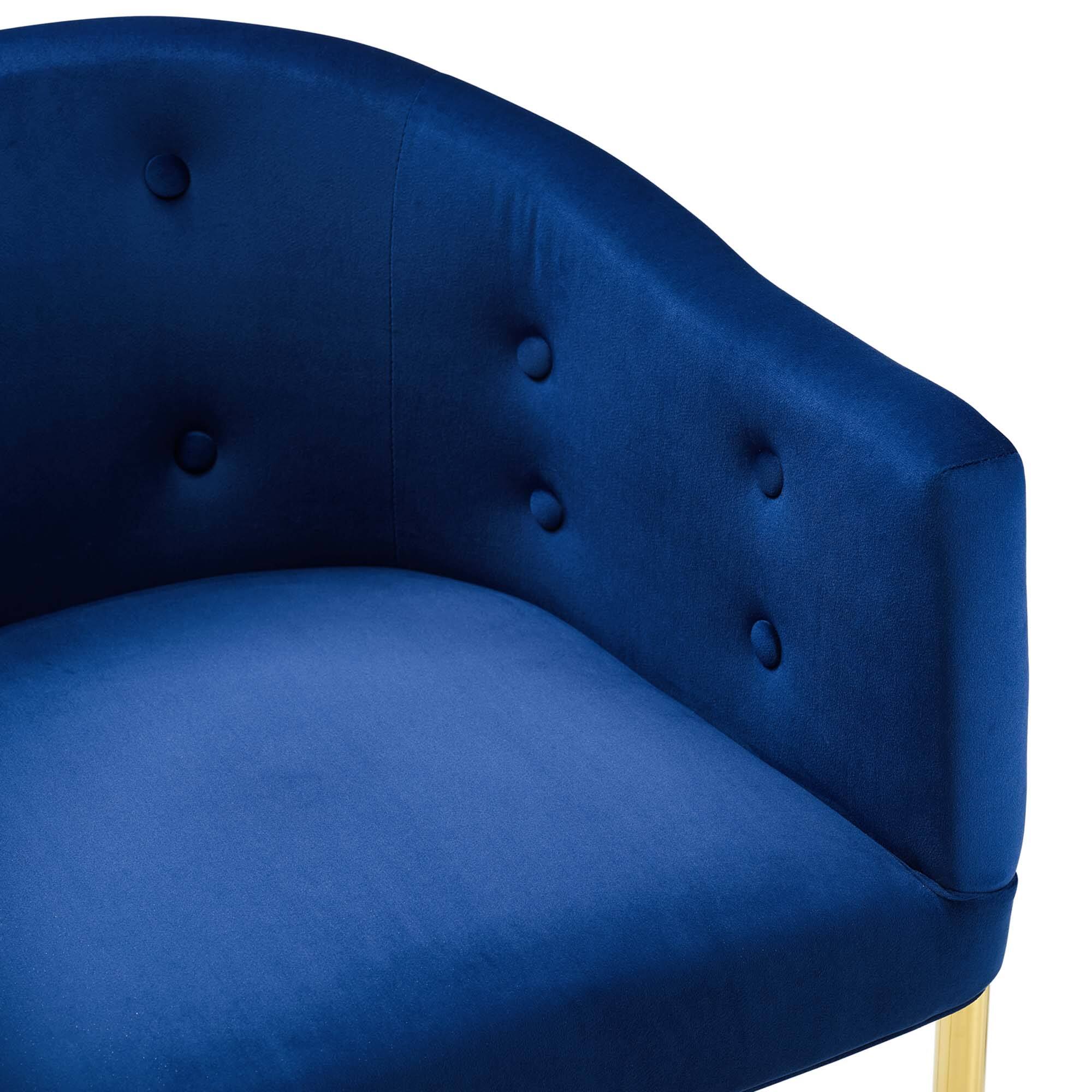 Alt View 4. Modway - Savour Tufted Performance Velvet Bar Stool by Modway - Navy.