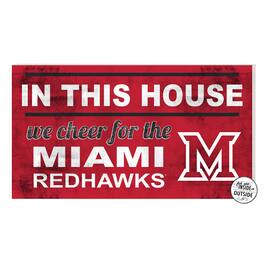 Jardine - Miami University RedHawks 11'' x 20'' Indoor/Outdoor In This House Sign - Red