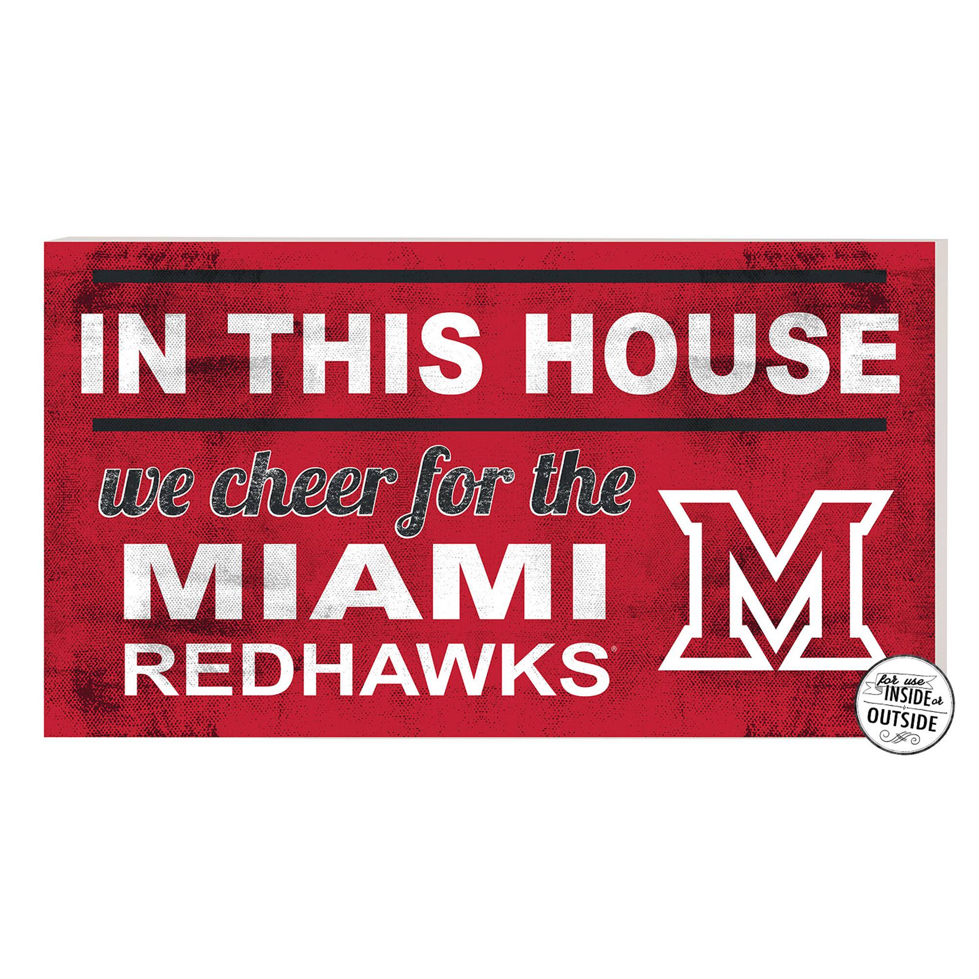 Red Miami University RedHawks 11'' x 20'' Indoor/Outdoor In This House Sign