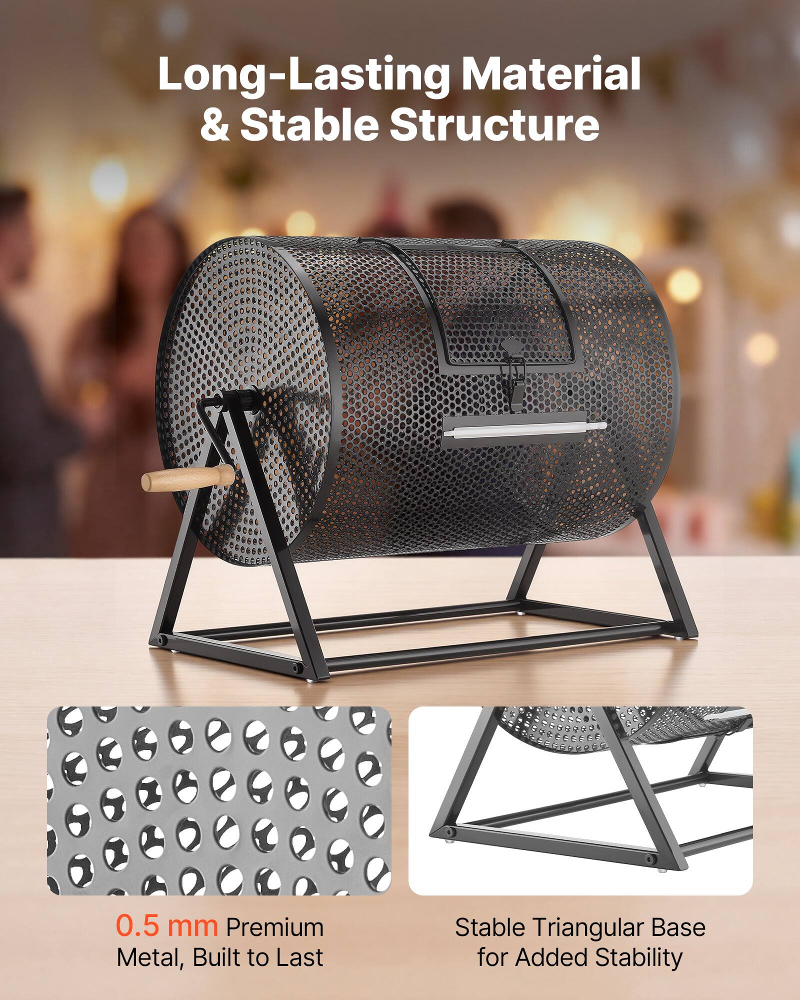 Long-Lasting Material & Stable Structure

0.5 mm Premium Metal, Built to Last

Stable Triangular Base for Added Stability