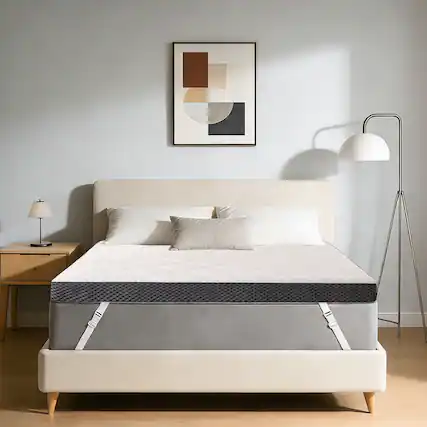 Front. Dyonery - 3" Memory Foam Mattress Topper - Pressure Relief Toppers with Washable Cover and High Density Foam,CertiPUR-US Certified - White.