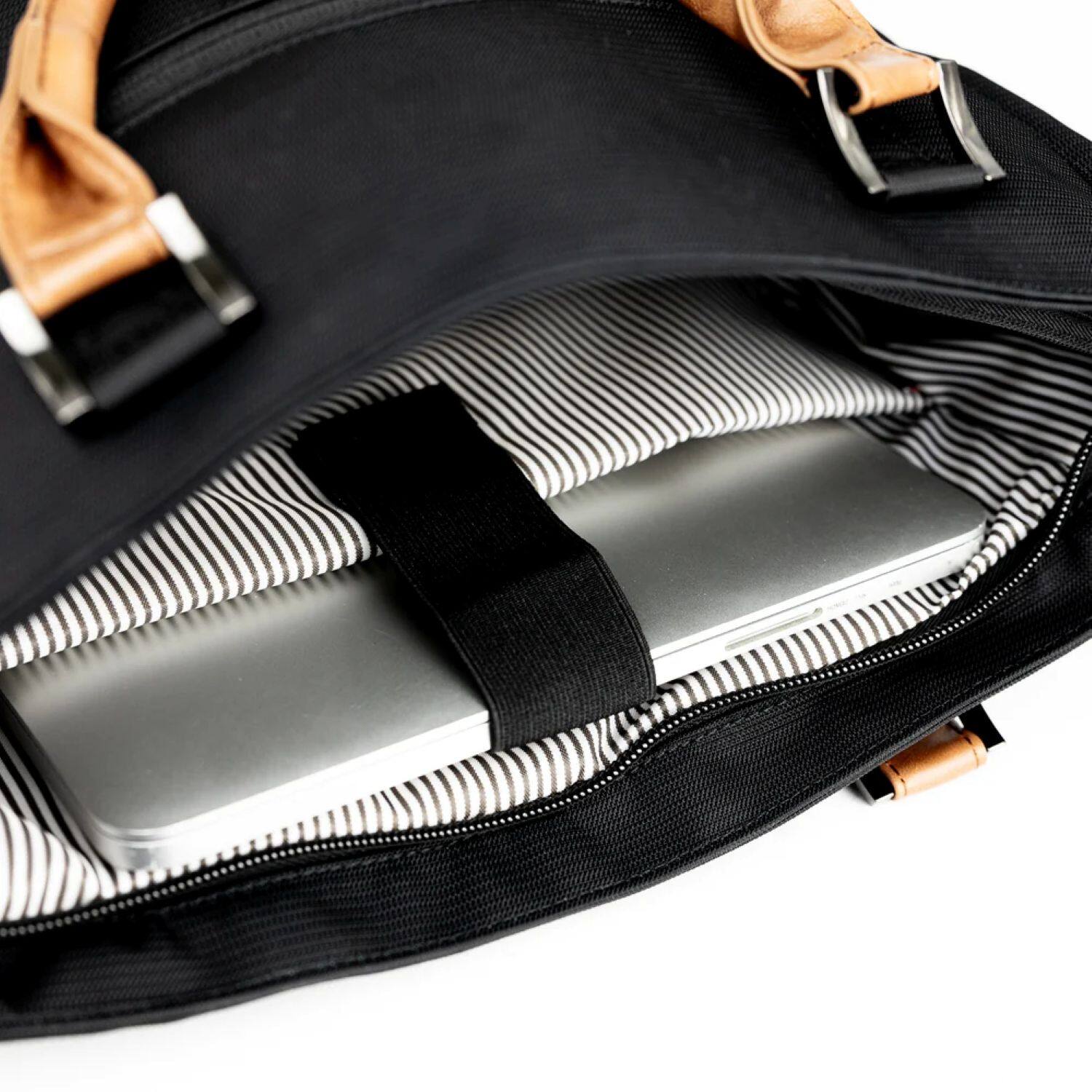 Alt View 4. PKG - Parkdale Mesenger Tote Bag - Black.