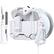 Front. Dteck - Case for Apple AirPods 4th Gen with Magnetic Lock,Compatible with Mag Safe,Carbon Fiber Texture Cover with Carabiner - Whitewhite.