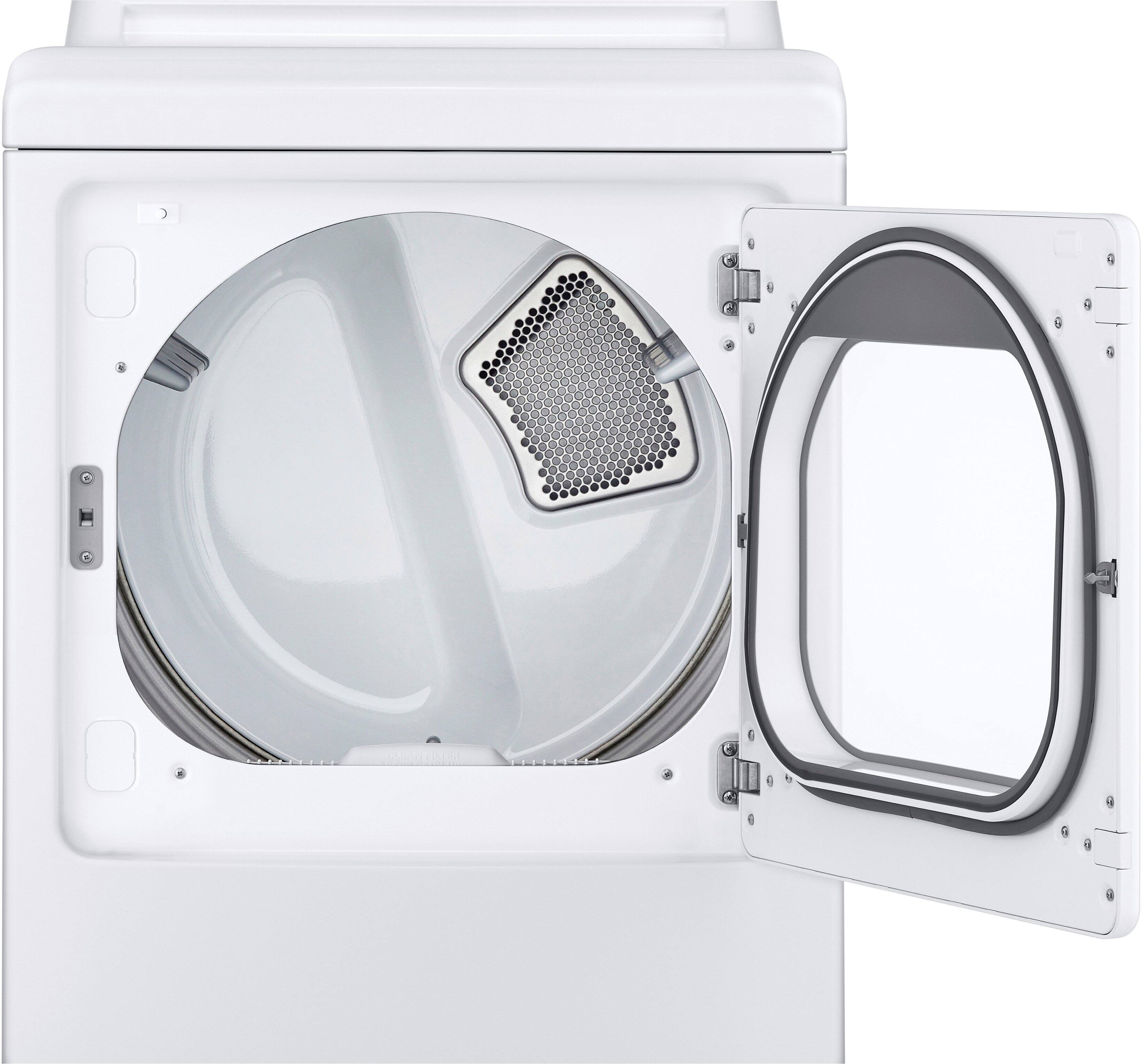 Alt View 9. LG - 7.3 Cu. Ft. Ultra Large Rear Control Electric Dryer with Sensor Dry and LoDecibel Quiet Operation - White.