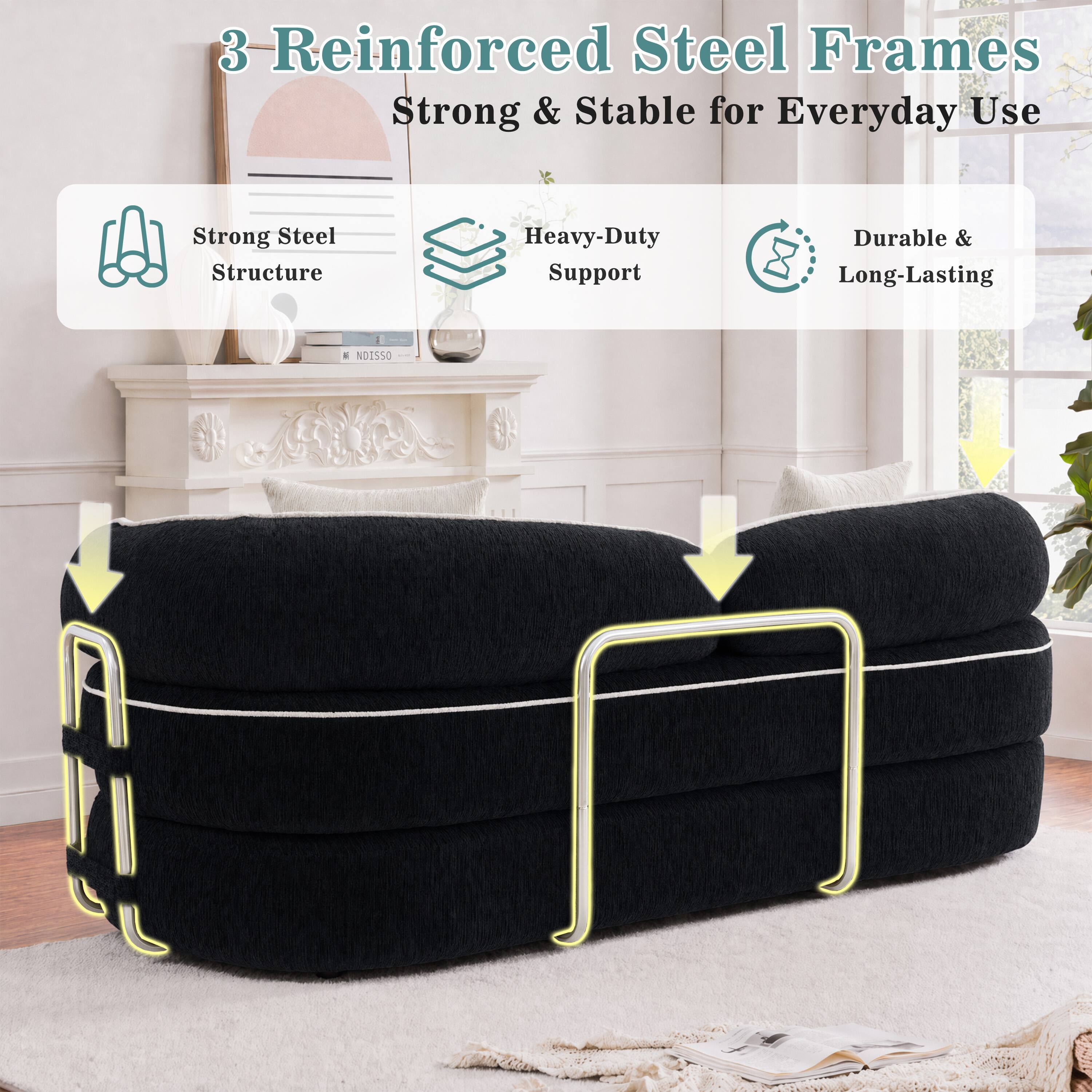 3 Reinforced Steel Frames Strong & Stable for Everyday Use

Strong Steel Structure
Heavy-Duty Support
Durable & Long-Lasting