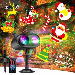 Dazzed Corner - Christmas Projector Lights Outdoor, Remote and Timer - Black