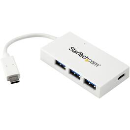 Startech - 4 Port USB C Hub - USB-C to 1x USB-C and 3x USB-A - USB 3.0 Hub - White