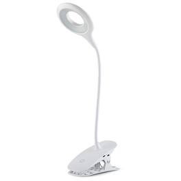Cluzine - LED Clip-On Desk Lamp, 3 Color Modes, Flexible Gooseneck, Rechargeable for Home & Office