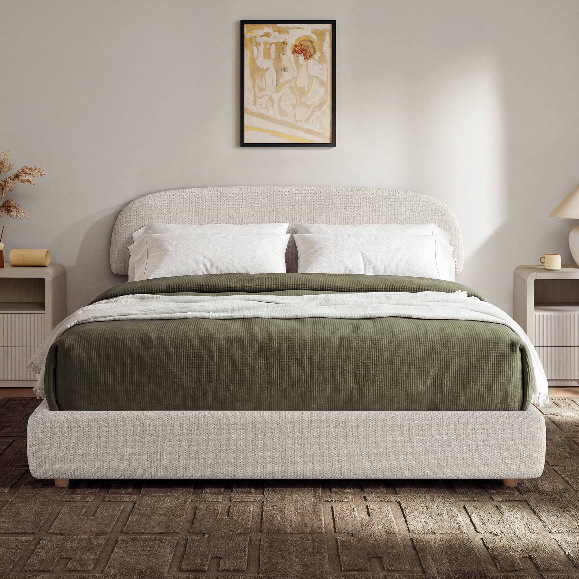 Alt View 5. ModernMate - Upholstered Platform Bed with Adjustable Headboard, Hydraulic Lift Storage Bed - Gray.