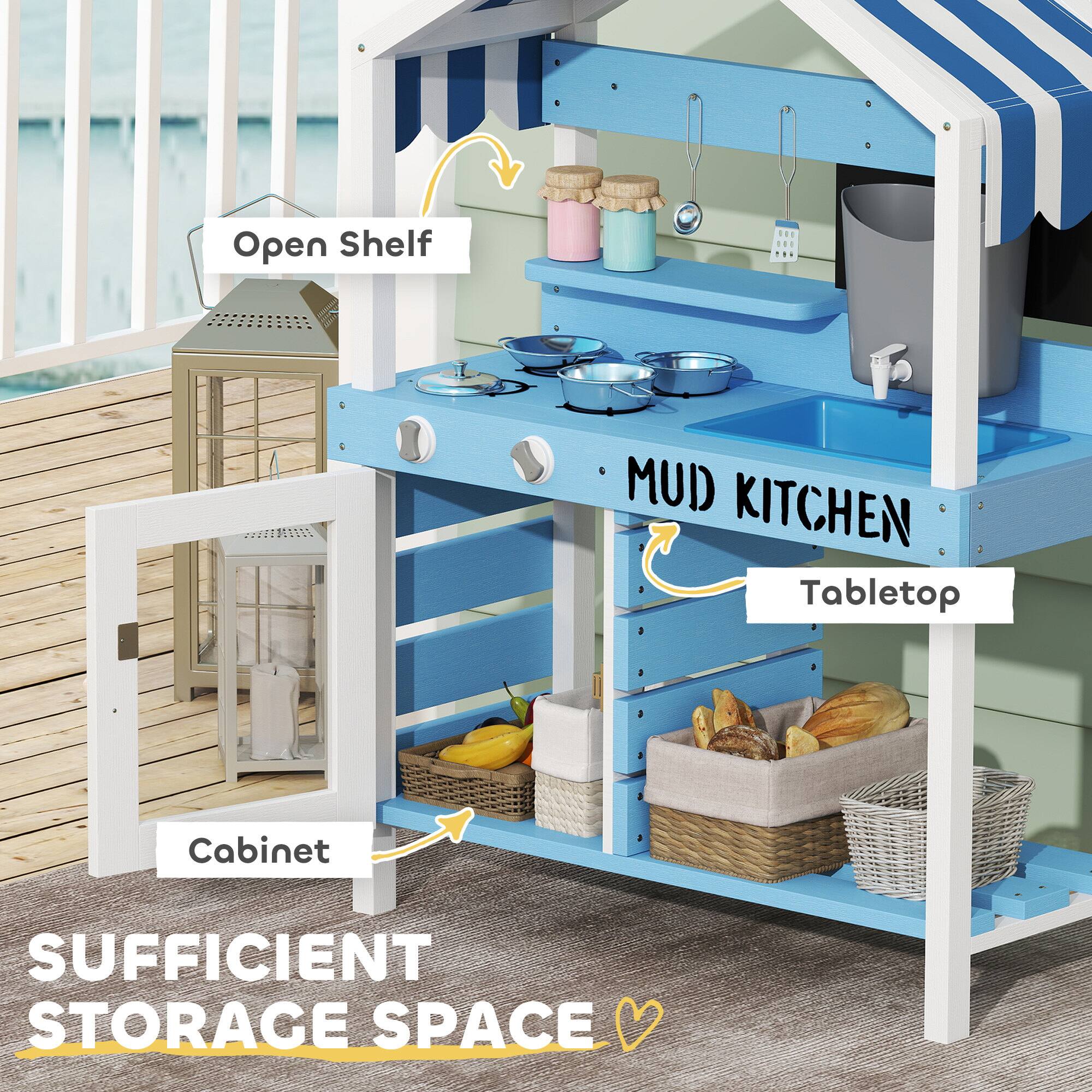 Open Shelf  
MUD KITCHEN  
Tabletop  
Cabinet  

SUFFICIENT STORAGE SPACE